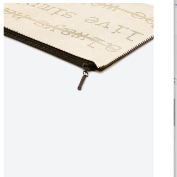 Zara 2014 Gold "Smile Always" Clutch - Picture 2 of 4